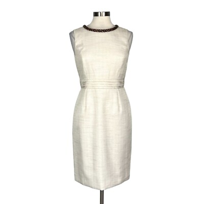 Alex Marie Womens Dress Ivory Tweed Chain Neckline Sleeveless Sheath size 6  | eBay