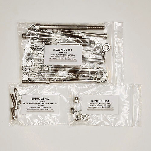 Kit vis carter moteur Suzuki GS 450 pour remplacer la visserie grippée