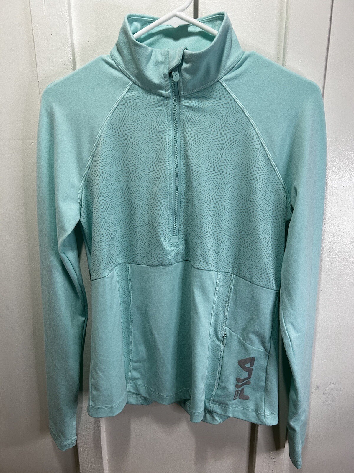 Giacca da corsa mezza zip Fila Sport donna Activewear color verde acqua piccola