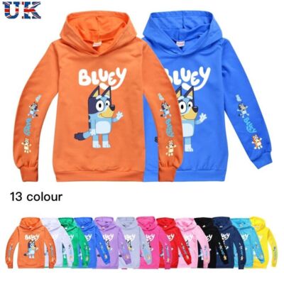 Bingo Bluey Mädchen Casual Hoodie Sweatshirt Hoodie Pullover Tops Alter 2-13Y