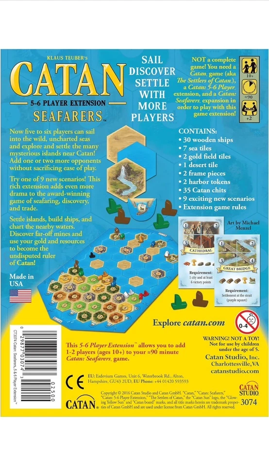 Catan: Seafarers 5-6 Player Extension Board Game Brand New - Image 2 of 4