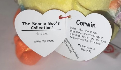 Ty Beanie Boos 2023 Easter Set 6" HOPS (Bunny Rabbit) CORWIN (Chick in Egg) NEW - Picture 13 of 17