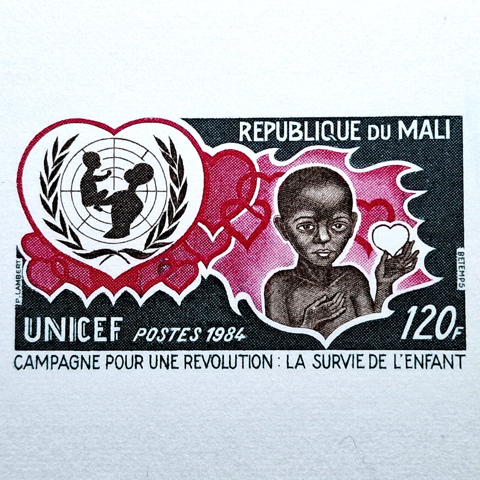 Malí 1984 - DE LUJO - MNH - 120 Frank Stamp - Unicef Bloque Impermeable Foto 2 de 4