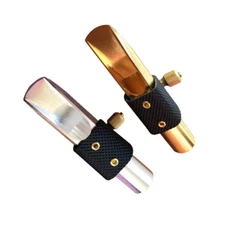 Brush Gold DG MB Style Tenor Saxophone Mouthpiece Wide Buffer # 5-8 w/Ligature