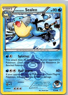 Pokemon TCG Team Aquas Sealeo 4/34 Double Crisis LP
