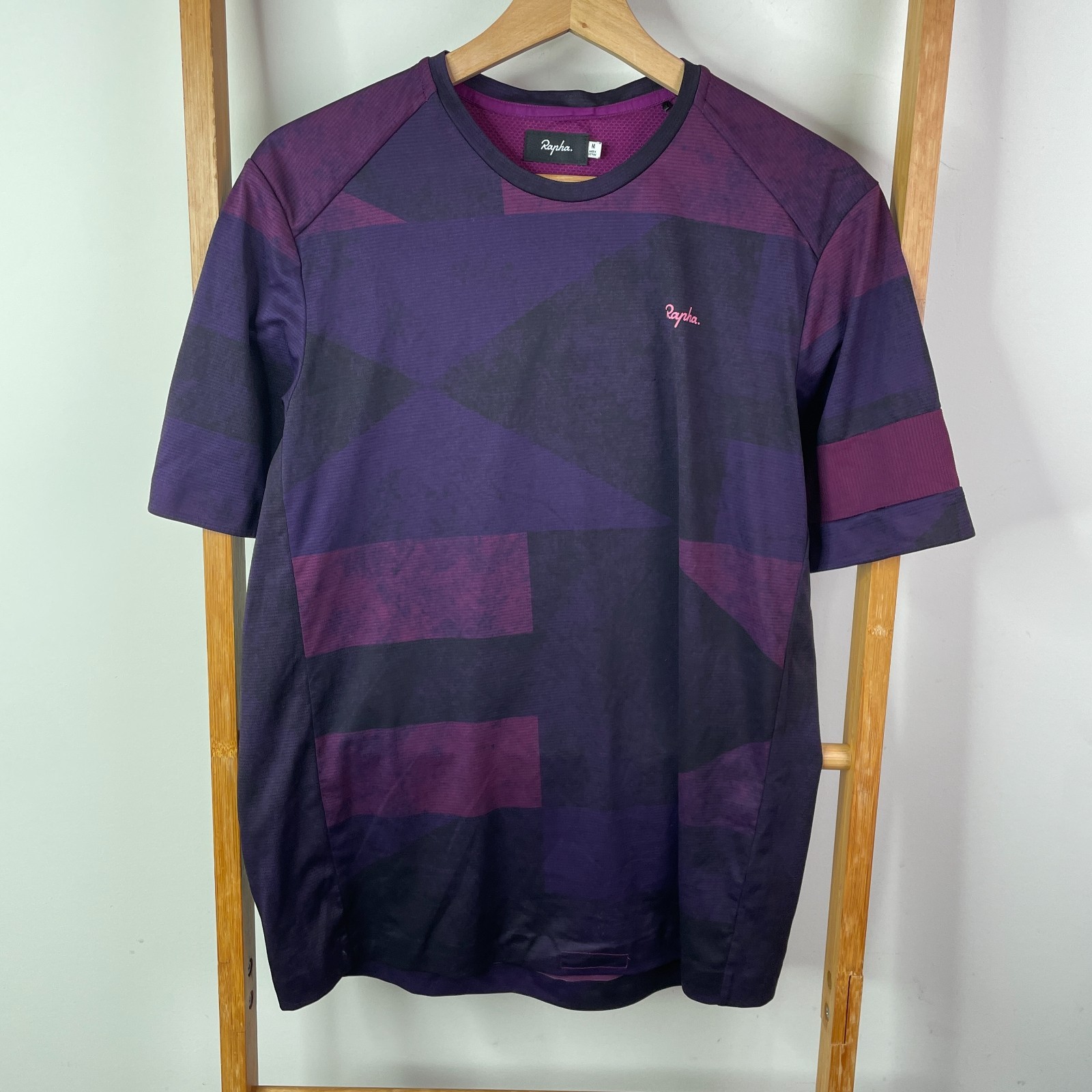 Rapha Technical Shirt Men Medium Purple Geometric… - image 1