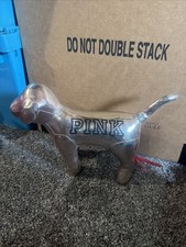 Victoria's Secret 10" Large Pink Dog Metallic Rose Gold Puppy Plush Limited Edit