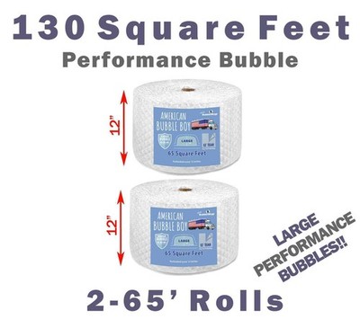12'', Large Performance Grade (1/2) American Bubble Boy Bubble Wrap - 130 Square