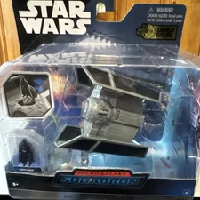 Jazwares Star Wars Micro Galaxy Squadron Darth Vader’s Tie Fighter New Fast Ship