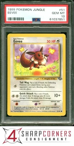 1999 POKEMON JUNGLE #51 EEVEE PSA 10