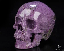 3.8" Stichtite and Serpentine Hand Carved Crystal Skull, Super Realistic