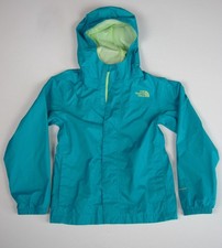 The North Face Girls 7/8 DryVent Hooded Windbreaker Jacket Lightweight Blue