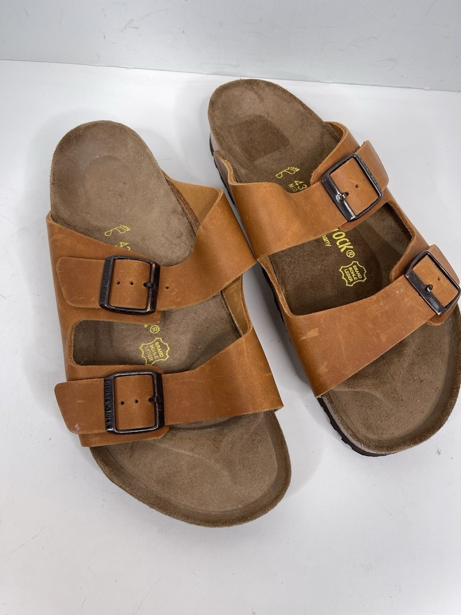 Birkenstock Men's Arizona brown Oiled Leather Sandals size 43 10