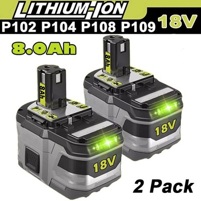 2X 8.0Ah 12.0Ah For Ryobi One Plus P108 18V Lithium-ion High Capacity Battery US