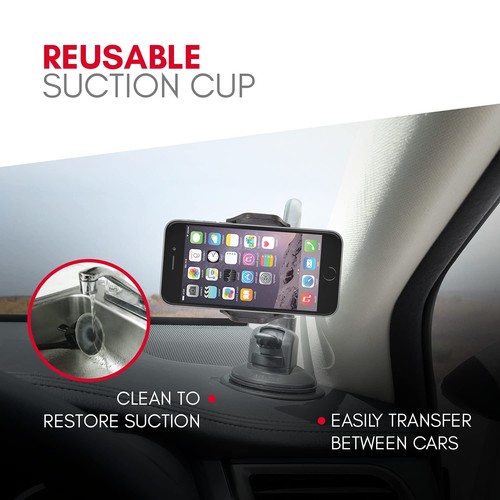 Windshield Phone Mount for Car, Super Strong Suction Cup Phone Holder for Tru... - Picture 7 of 8