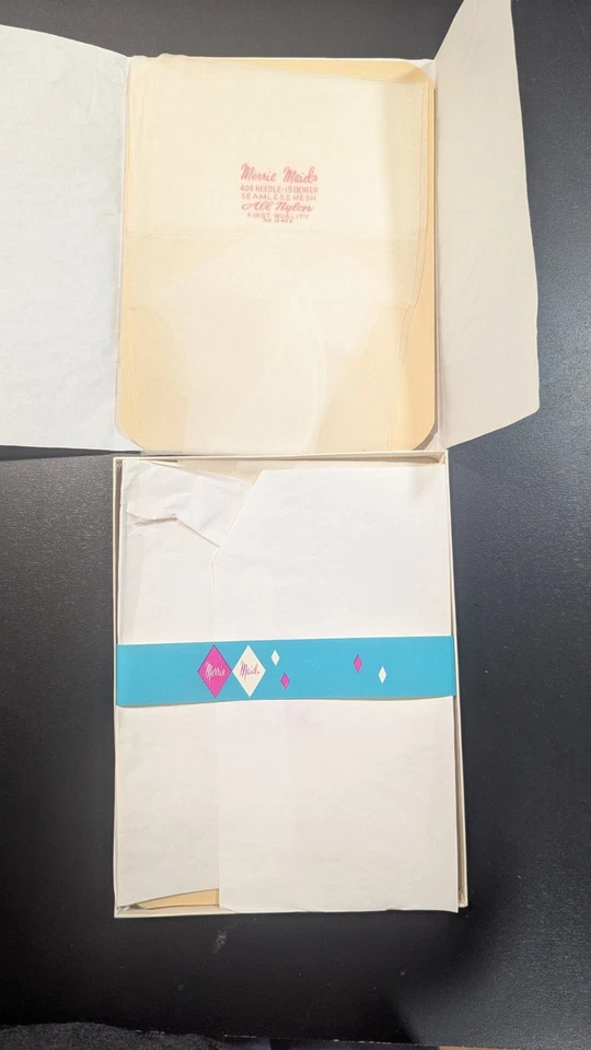 Medias Merrie Maid 600 vintage de malla sin costuras - blancas - 9 - 3 pares  Foto 2 de 3