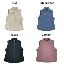 Free Country Women's Lightweight Zip Up Quilted Vest w/ Pockets