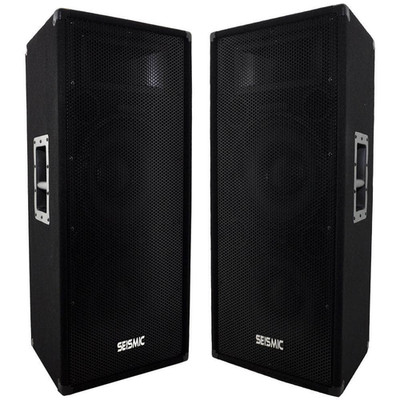 Seismic Audio Dual 12'' PA Speaker Cabinet Pair Passive Titanium Horn FL-122P
