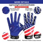 Football Gloves Youth Super Sticky Non-Slip Palm Receiver Flexible Stretch M — photo 2