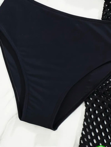 NWT 3 Piece Triangle Halter Tie Strap Backless Bikini Set - Women's Swimwear S - Picture 5 of 5
