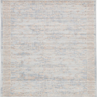 Unique Loom Paris Collection Pastel Tones Traditional Distressed Light Blue