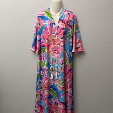 Unbranded  Floral Abstract Print Tassel Tie Maxi Tunic Dress Size XXL 
