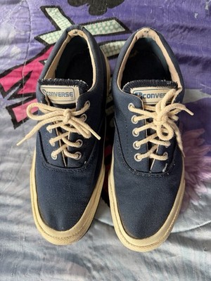 Vintage CONVERSE Skidgrip Sneaker Shoes Blue 80s Made In USA Men's