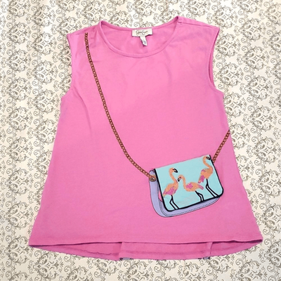 #ad #ad Vintage Y2K Pink Flamingo Jessica Simpson Tank Top Baby Tee $22.00