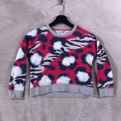 Kenzo Kids Tiger Sweatshirt Girls 8A/128 Multicolor Animal Print Crewneck Logo