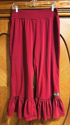 Matilda Jane Women's Big Ruffle Crop Pants Burgundy Size Large - Image 1 of 4