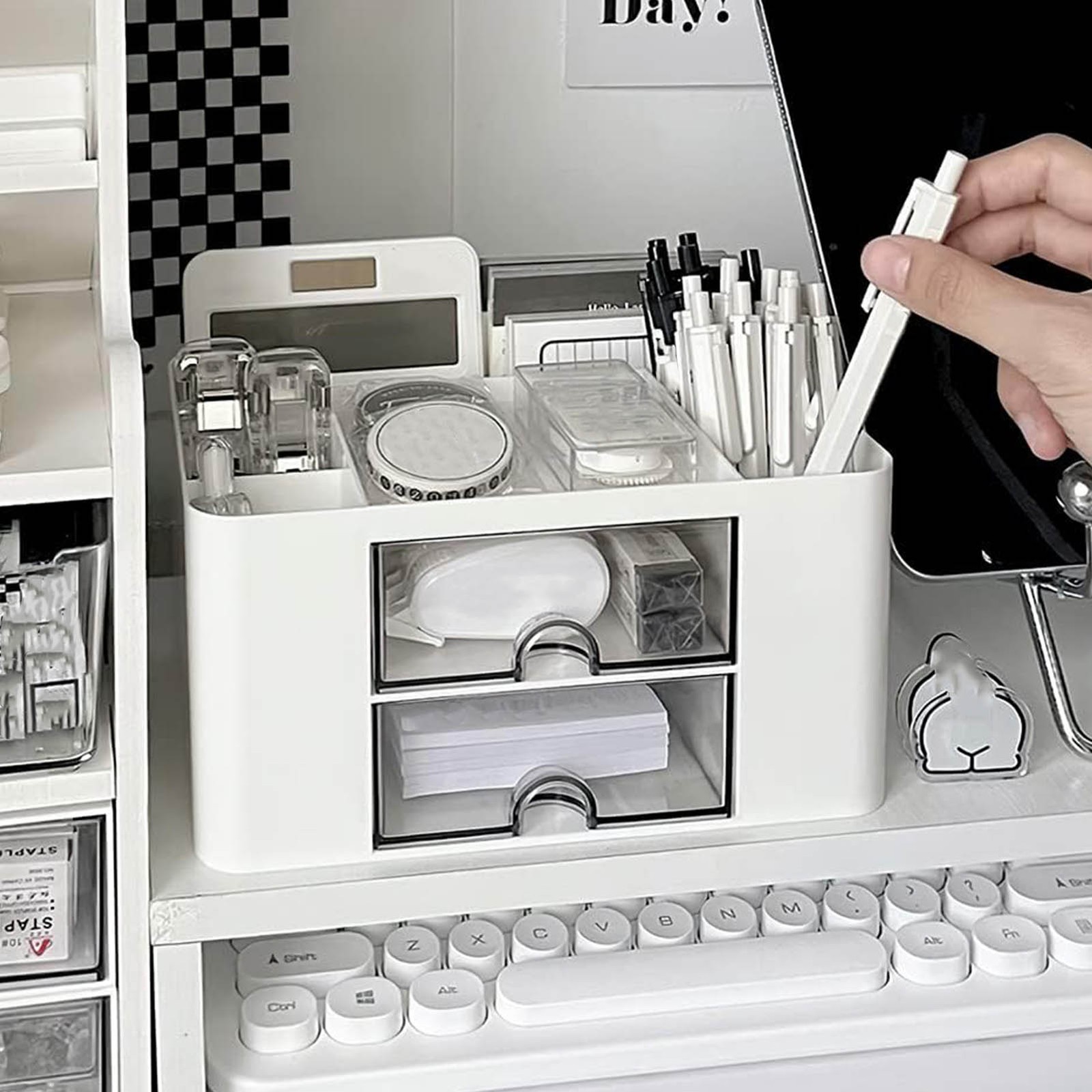 Desk Supplies Organizer Dual Drawer Desk Supplies Caddy
