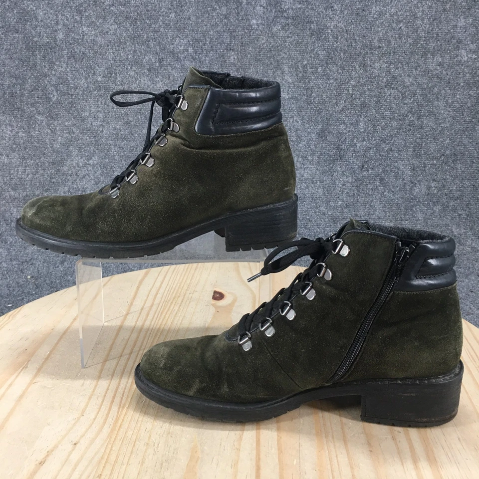 Botas femininas Gabor 7 verde combate com cadarço biqueira redonda casual conforto tornozelo top - Imagem 2 de 4