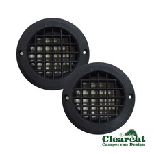 2 x Drop Out Vents Gas LPG 75mm Floor Vent Black Campervan Motorhome Caravan