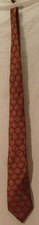 Strathmore Red Blue Cream Geometric Silk Neck Tie 56" Long x 3.5" Wide