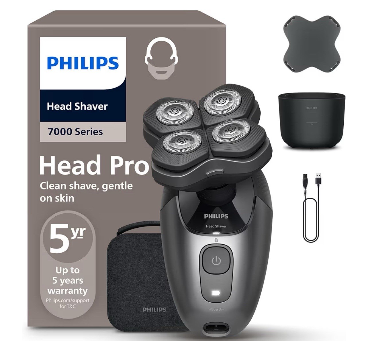 Philips Head Shaver Pro 5000 Series Unisex Skull Shaver 360° Flexing Head