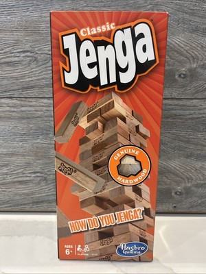 Hasbro Jenga Classic Game Genuine Hardwood Blocks Stacking Tower - Used