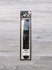 Vintage Genuine Ace Hard Rubber Comb 7" Black AA028 USA New Sealed Old Stock