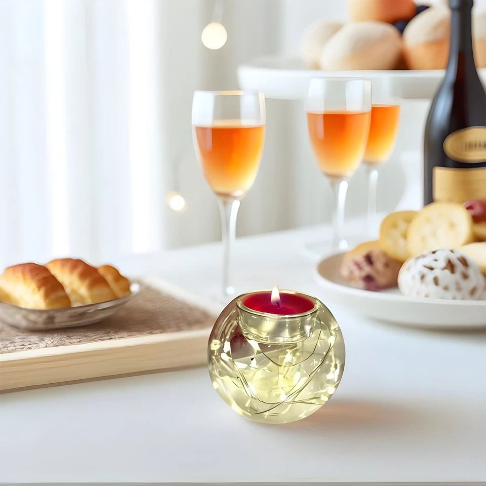 Christmas Candle Holder Glass Tea Light Candle Holder Votive Candle Holder - Image 4 of 4