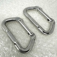 Omega USA Carabiner Metal D Ring 31kN Silver Oval Climbing Rescue Gear (LOT x2)
