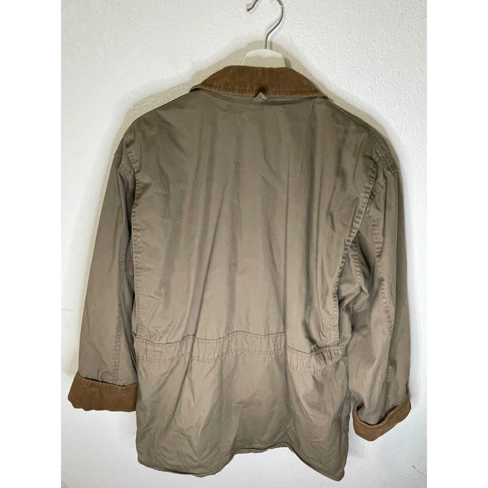 J. Chaqueta Abrigo de Granero Crew Para Hombres Cuello de Pana Tostado Forrado a Cuadros Clásico Preppy Foto 3 de 4