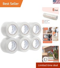 6 Pack Packing Tape Clear - 1.88" Wide, 109 Yards, Strong Adhesive Quality