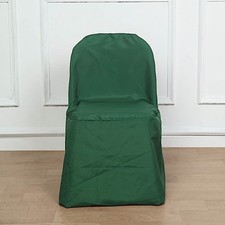 10 Hunter Green Polyester FOLDING CHAIR COVERS Wedding Banquet Reception