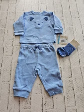 Baby Boy 6 Mo. Simply Little Me Organic Cotton Essential Solid In Blue-NWT
