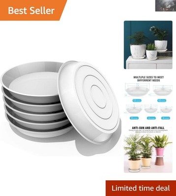 Durable Plant Water Catcher Trays - 6 Round Saucer Set for Indoor & Outdoor