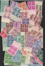 50 different Vintage (1930's-1950's) 3c Plate Blocks Mint, og, NH-Free Shipping