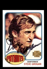 Signed Football Card Auto Steve Grogan 2001 Topps Archives #72 Patriots