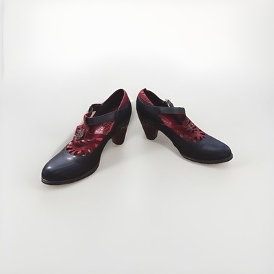Black & Red Leather SPRING STEP L'ARTISTE April  Pumps EU 38 Us Size 7