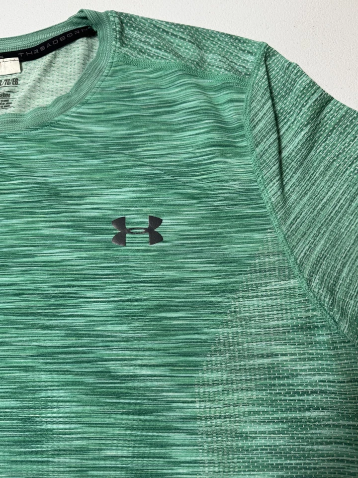 Camisa Under Armour Para Hombres XL Verde Threadborne HeatGear Ajustada Atlética Correr Foto 2 de 4