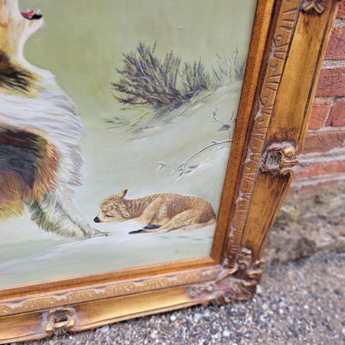 Pintura al óleo original firmada del artista Border Collie y Cordero L. Koebuck - Imagen 11 de 14