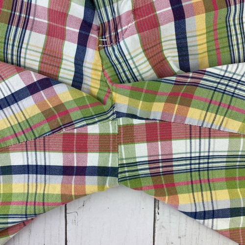 VTG 90s Polo Ralph Lauren Madras Plaid Patchwork 9" Prospect Shorts Size 36 - Picture 12 of 14